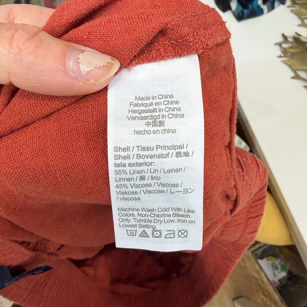J. Crew Red Linen Blend Drawstring Shorts Small - Picture 4 of 4